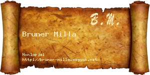 Bruner Milla névjegykártya
